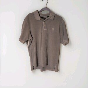 Vintage 90s Timberland Polo Shirt Men’s Large Gray Short Sleeve Cotton